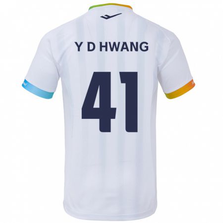 Kandiny Enfant Maillot Do-Yoon Hwang #41 Blanc Bleu Tenues Extérieur 2024/25 T-Shirt