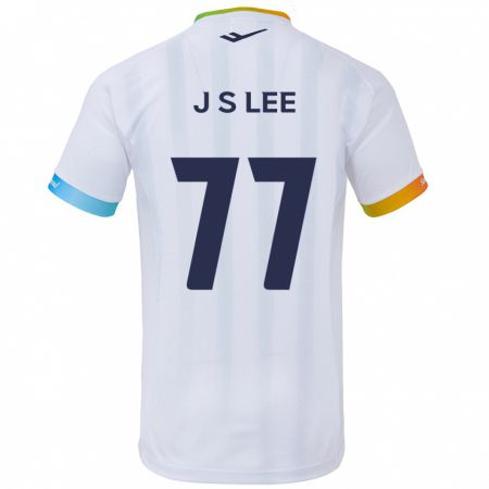 Kandiny Enfant Maillot Seung-Joon Lee #77 Blanc Bleu Tenues Extérieur 2024/25 T-Shirt