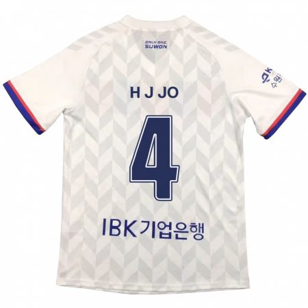 Kandiny Enfant Maillot Jun-Hyun Jo #4 Blanc Bleu Tenues Extérieur 2024/25 T-Shirt