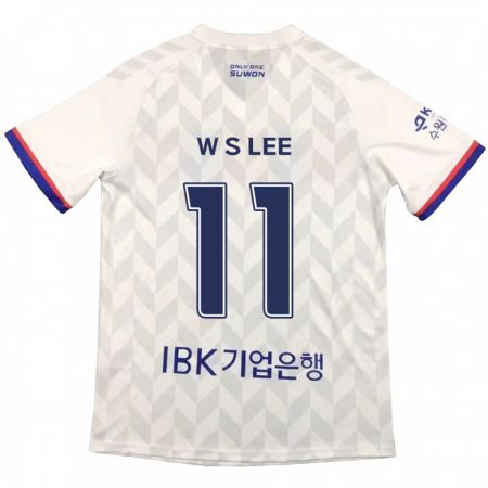 Kandiny Enfant Maillot Seung-Woo Lee #11 Blanc Bleu Tenues Extérieur 2024/25 T-Shirt