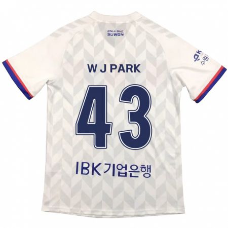 Kandiny Enfant Maillot Jin-Woo Park #43 Blanc Bleu Tenues Extérieur 2024/25 T-Shirt