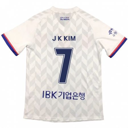 Kandiny Enfant Maillot Ki-Jun Kim #7 Blanc Bleu Tenues Extérieur 2024/25 T-Shirt