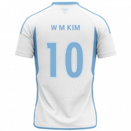 Kandiny Enfant Maillot Min-Woo Kim #10 Blanc Bleu Tenues Extérieur 2024/25 T-Shirt