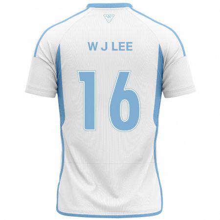 Kandiny Enfant Maillot Jae-Wook Lee #16 Blanc Bleu Tenues Extérieur 2024/25 T-Shirt