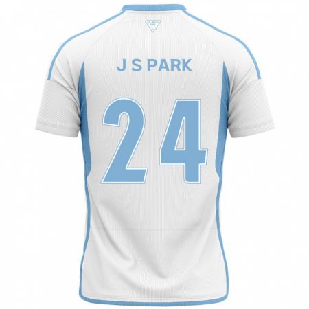 Kandiny Enfant Maillot Sang-Jun Park #24 Blanc Bleu Tenues Extérieur 2024/25 T-Shirt