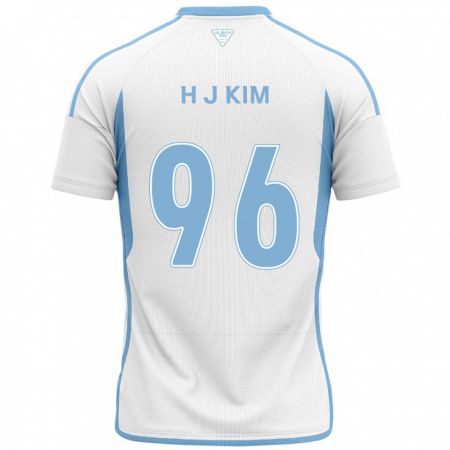 Kandiny Enfant Maillot Ji-Hyun Kim #96 Blanc Bleu Tenues Extérieur 2024/25 T-Shirt