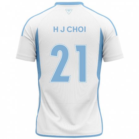 Kandiny Enfant Maillot Ju-Ho Choi #21 Blanc Bleu Tenues Extérieur 2024/25 T-Shirt