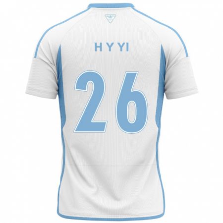 Kandiny Enfant Maillot Yong-Hyeon Yi #26 Blanc Bleu Tenues Extérieur 2024/25 T-Shirt