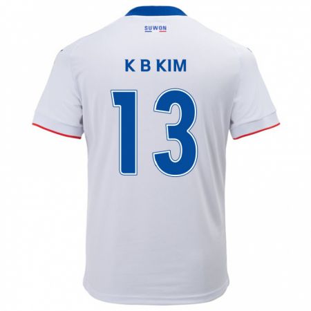 Kandiny Enfant Maillot Bo-Kyung Kim #13 Blanc Bleu Tenues Extérieur 2024/25 T-Shirt