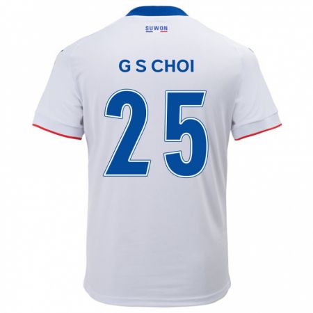 Kandiny Enfant Maillot Sung-Geun Choi #25 Blanc Bleu Tenues Extérieur 2024/25 T-Shirt