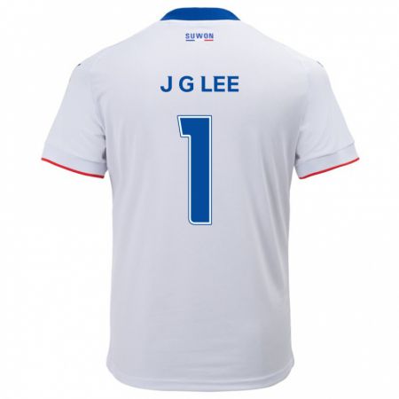 Kandiny Enfant Maillot Gyeong-Jun Lee #1 Blanc Bleu Tenues Extérieur 2024/25 T-Shirt