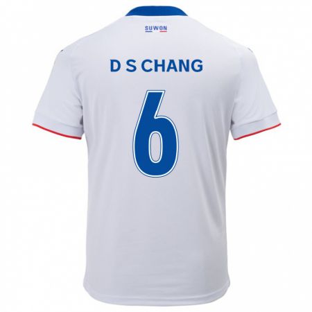 Kandiny Enfant Maillot Se-Dong Chang #6 Blanc Bleu Tenues Extérieur 2024/25 T-Shirt