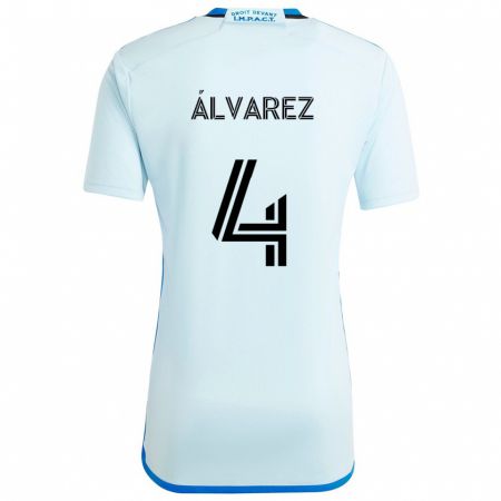 Kandiny Enfant Maillot Fernando Álvarez #4 Glace Bleue Tenues Extérieur 2024/25 T-Shirt