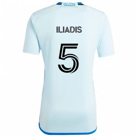 Kandiny Enfant Maillot Ilias Iliadis #5 Glace Bleue Tenues Extérieur 2024/25 T-Shirt