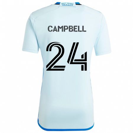 Kandiny Enfant Maillot George Campbell #24 Glace Bleue Tenues Extérieur 2024/25 T-Shirt