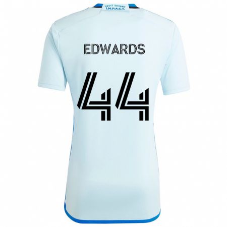 Kandiny Enfant Maillot Raheem Edwards #44 Glace Bleue Tenues Extérieur 2024/25 T-Shirt