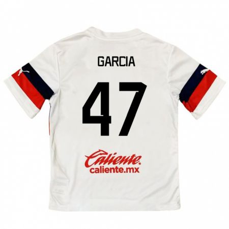 Kandiny Enfant Maillot Gael García #47 Blanc Rouge Tenues Extérieur 2024/25 T-Shirt