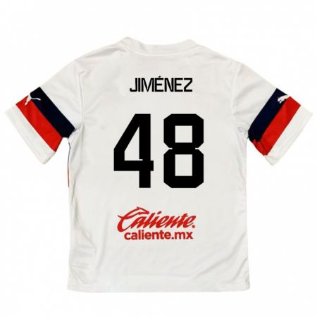 Kandiny Enfant Maillot Leonardo Jiménez #48 Blanc Rouge Tenues Extérieur 2024/25 T-Shirt