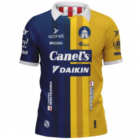 Kandiny Enfant Maillot Sébastien Salles-Lamonge #19 Bleu Jaune Tenues Extérieur 2024/25 T-Shirt