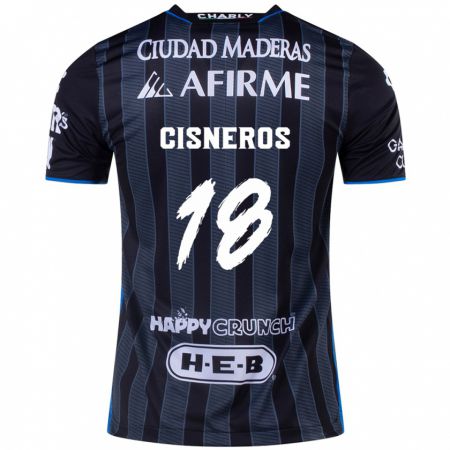 Kandiny Enfant Maillot Ronaldo Cisneros #18 Blanc Noir Tenues Extérieur 2024/25 T-Shirt