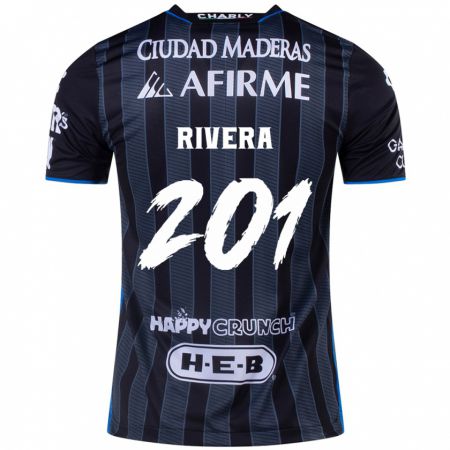 Kandiny Enfant Maillot Christian Rivera #201 Blanc Noir Tenues Extérieur 2024/25 T-Shirt