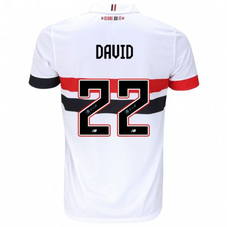 Kandiny Homme Maillot David #22 Blanc Rouge Noir Tenues Domicile 2024/25 T-Shirt