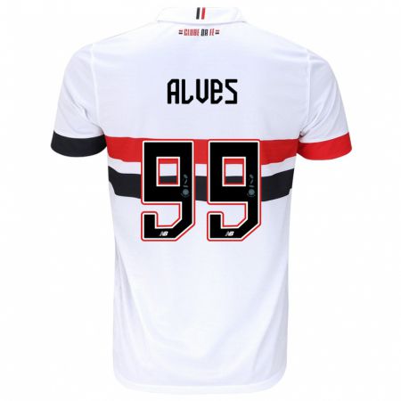 Kandiny Homme Maillot Letícia Alves #99 Blanc Rouge Noir Tenues Domicile 2024/25 T-Shirt