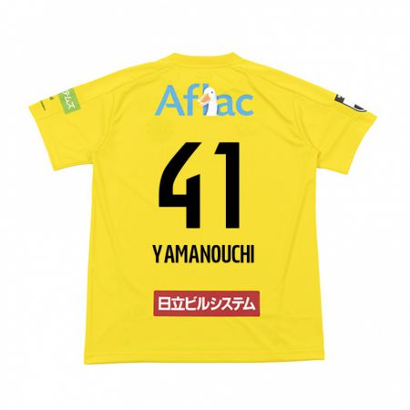 Kandiny Homme Maillot Yusei Yamanouchi #41 Jaune Noir Tenues Domicile 2024/25 T-Shirt