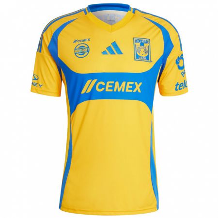 Kandiny Homme Maillot Sebastián Córdova #17 Or Jaune Tenues Domicile 2024/25 T-Shirt