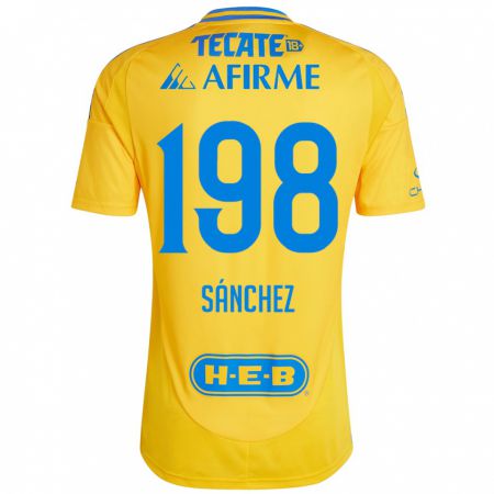 Kandiny Homme Maillot Diego Sánchez #198 Or Jaune Tenues Domicile 2024/25 T-Shirt