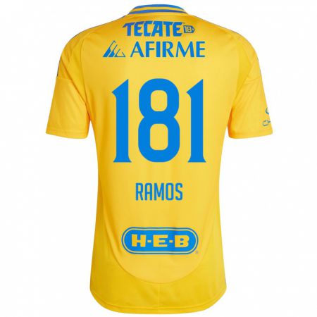 Kandiny Homme Maillot Anthony Ramos #181 Or Jaune Tenues Domicile 2024/25 T-Shirt