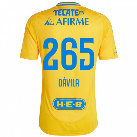 Kandiny Homme Maillot Emiliano Dávila #265 Or Jaune Tenues Domicile 2024/25 T-Shirt