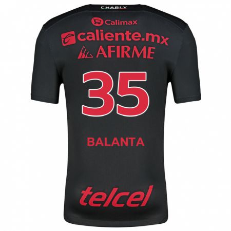 Kandiny Homme Maillot Kevin Balanta #35 Noir Rouge Tenues Domicile 2024/25 T-Shirt