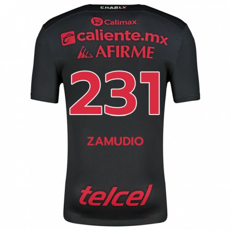 Kandiny Homme Maillot Irwin Zamudio #231 Noir Rouge Tenues Domicile 2024/25 T-Shirt