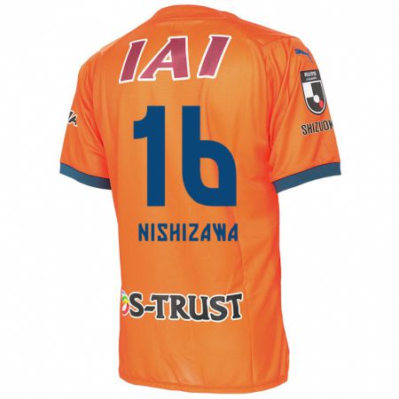 Kandiny Homme Maillot Kenta Nishizawa #16 Bleu Orange Tenues Domicile 2024/25 T-Shirt