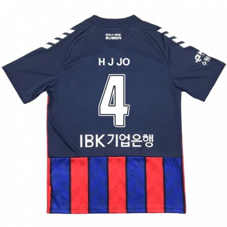 Kandiny Homme Maillot Jun-Hyun Jo #4 Bleu Rouge Tenues Domicile 2024/25 T-Shirt