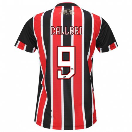 Kandiny Homme Maillot Jonathan Calleri #9 Noir Rouge Blanc Tenues Extérieur 2024/25 T-Shirt