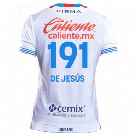 Kandiny Homme Maillot Luis De Jesús #191 Blanc Bleu Tenues Extérieur 2024/25 T-Shirt