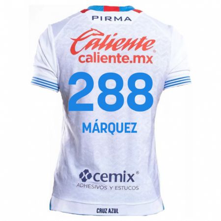 Kandiny Homme Maillot Víctor Márquez #288 Blanc Bleu Tenues Extérieur 2024/25 T-Shirt