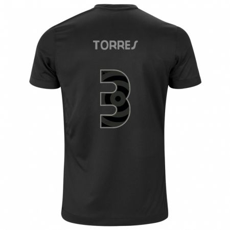 Kandiny Homme Maillot Félix Torres #3 Noir Tenues Extérieur 2024/25 T-Shirt