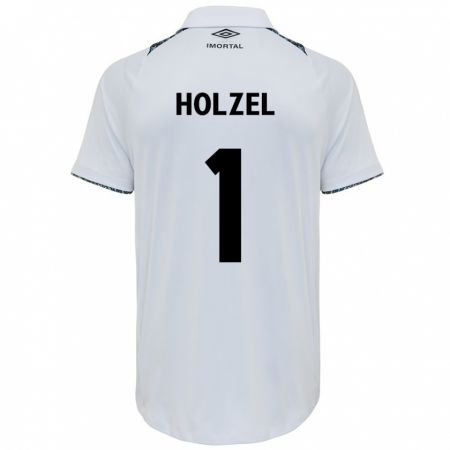 Kandiny Homme Maillot Vivi Holzel #1 Blanc Bleu Tenues Extérieur 2024/25 T-Shirt