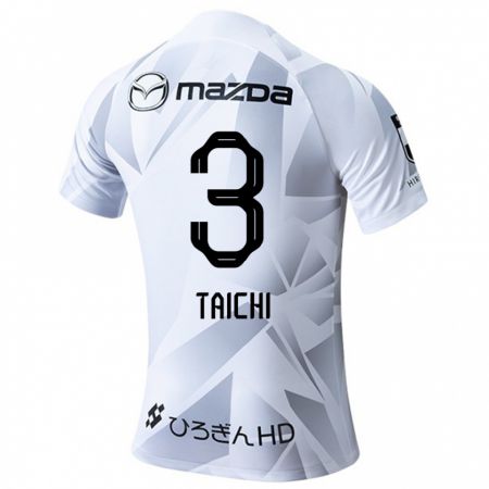 Kandiny Homme Maillot Taichi Yamasaki #3 Blanc Gris Noir Tenues Extérieur 2024/25 T-Shirt