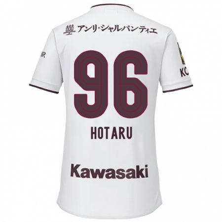 Kandiny Homme Maillot Hotaru Yamaguchi #96 Blanc Rouge Tenues Extérieur 2024/25 T-Shirt