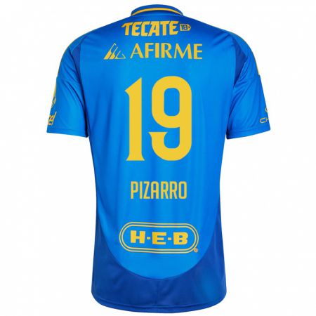 Kandiny Homme Maillot Guido Pizarro #19 Bleu Jaune Tenues Extérieur 2024/25 T-Shirt