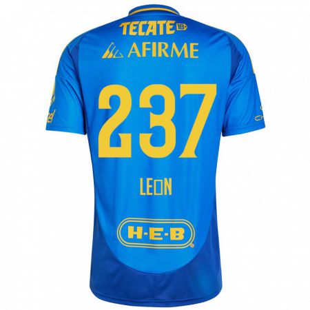 Kandiny Homme Maillot Gabriel León #237 Bleu Jaune Tenues Extérieur 2024/25 T-Shirt