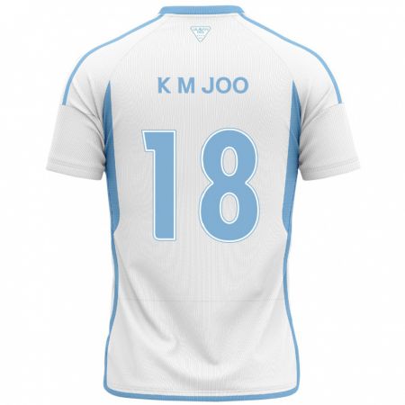 Kandiny Homme Maillot Min-Kyu Joo #18 Blanc Bleu Tenues Extérieur 2024/25 T-Shirt