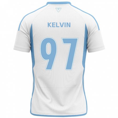 Kandiny Homme Maillot Kelvin #97 Blanc Bleu Tenues Extérieur 2024/25 T-Shirt