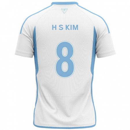 Kandiny Homme Maillot Seung-Hyun Kim #8 Blanc Bleu Tenues Extérieur 2024/25 T-Shirt