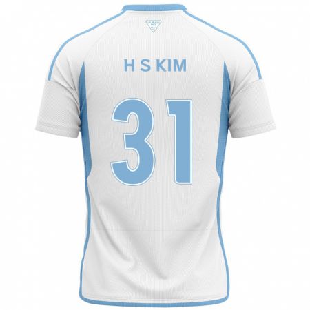 Kandiny Homme Maillot Se-Hyoung Kim #31 Blanc Bleu Tenues Extérieur 2024/25 T-Shirt