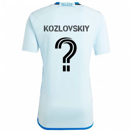 Kandiny Homme Maillot Sergei Kozlovskiy #0 Glace Bleue Tenues Extérieur 2024/25 T-Shirt